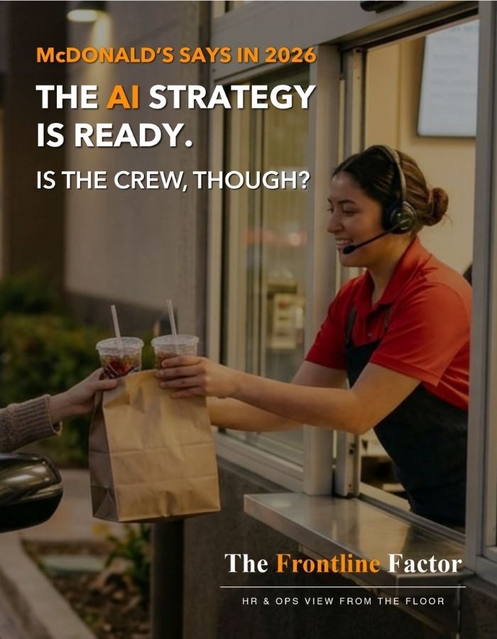 Original Frontline Factor paid advertisement: McDonald's Says in 2026: The AI Strategy Is Ready. Is the Crew, Though?